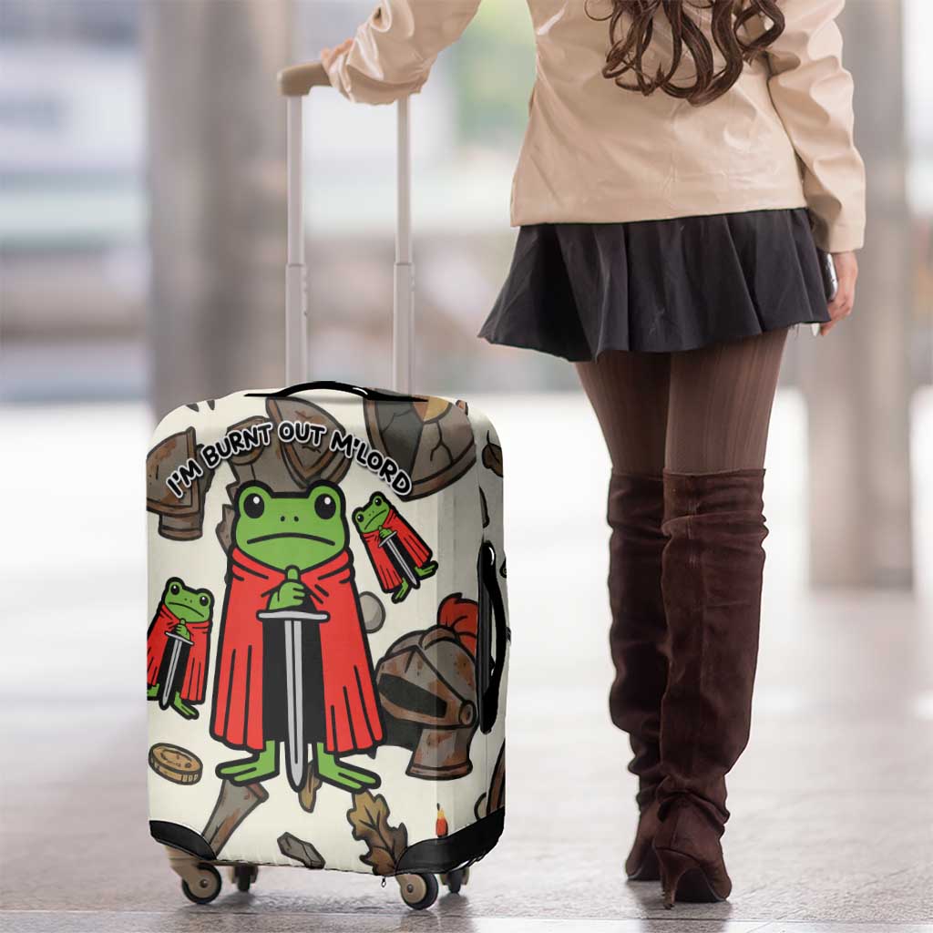 Funny Cartoon Knight Frog Luggage Cover Medieval Mood Meme