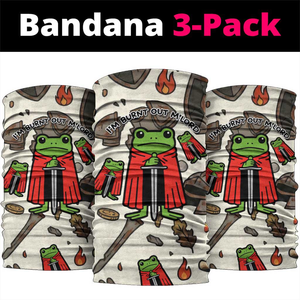 Funny Cartoon Knight Frog Neck Gaiter Medieval Mood Meme