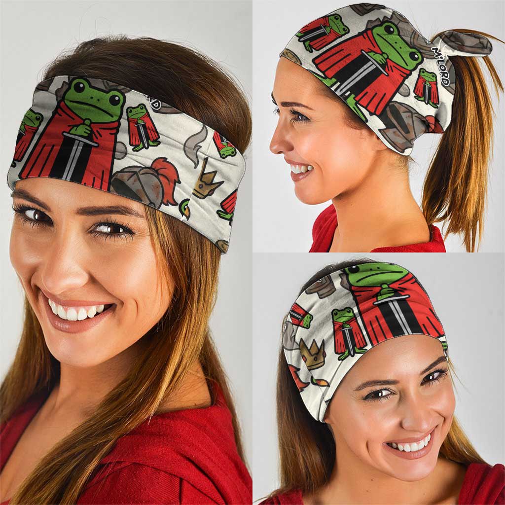 Funny Cartoon Knight Frog Neck Gaiter Medieval Mood Meme