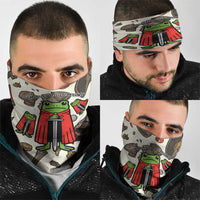 Funny Cartoon Knight Frog Neck Gaiter Medieval Mood Meme