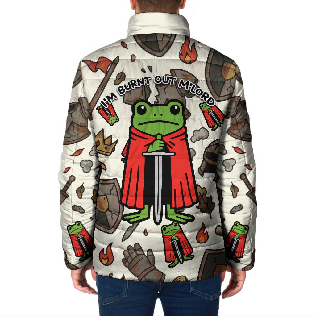 Funny Cartoon Knight Frog Padded Jacket Medieval Mood Meme