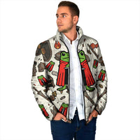 Funny Cartoon Knight Frog Padded Jacket Medieval Mood Meme