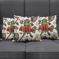 Funny Cartoon Knight Frog Pillow Cover Medieval Mood Meme