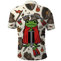 Funny Cartoon Knight Frog Polo Shirt Medieval Mood Meme