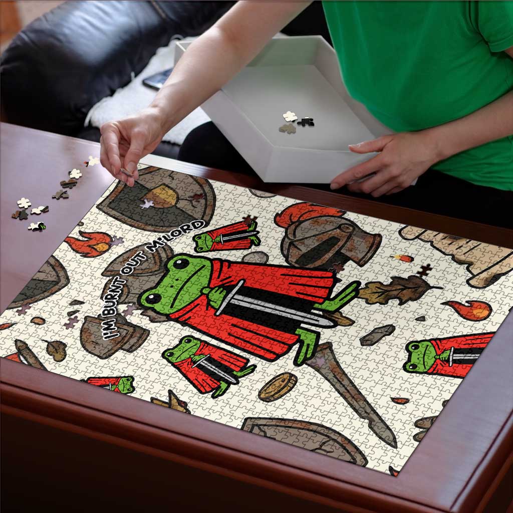 Funny Cartoon Knight Frog Puzzle Medieval Mood Meme