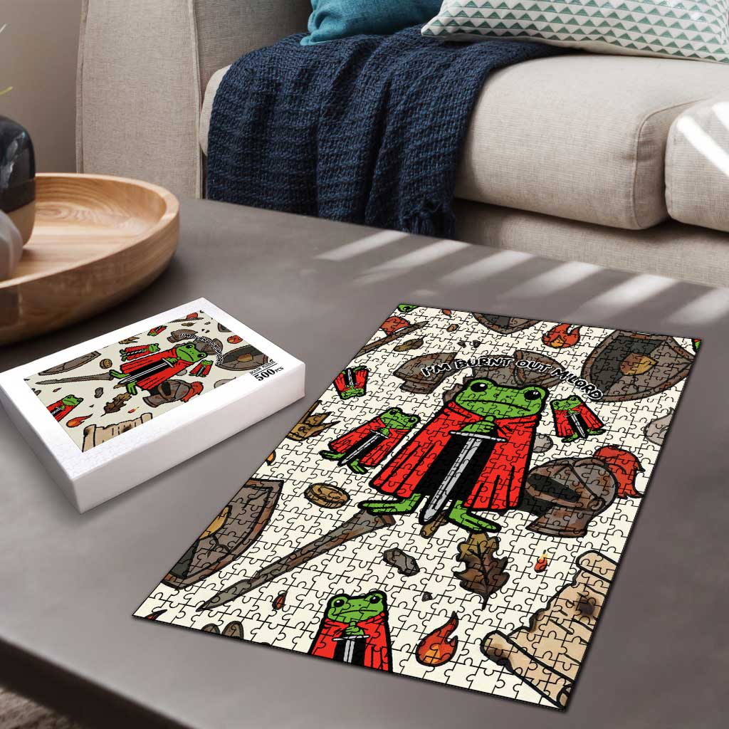 Funny Cartoon Knight Frog Puzzle Medieval Mood Meme