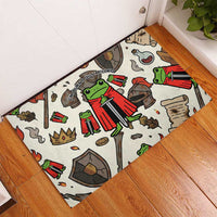 Funny Cartoon Knight Frog Rubber Doormat Medieval Mood Meme