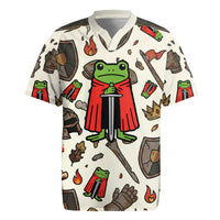 Funny Cartoon Knight Frog Rugby Jersey Medieval Mood Meme