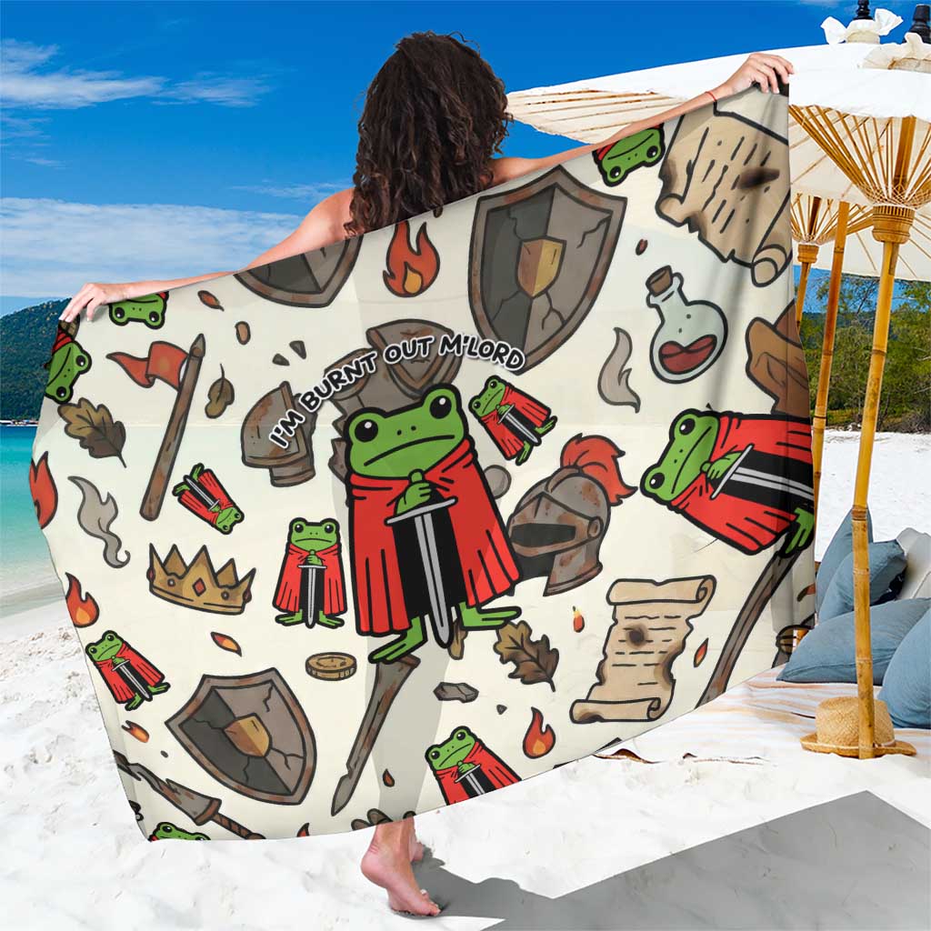 Funny Cartoon Knight Frog Sarong Medieval Mood Meme