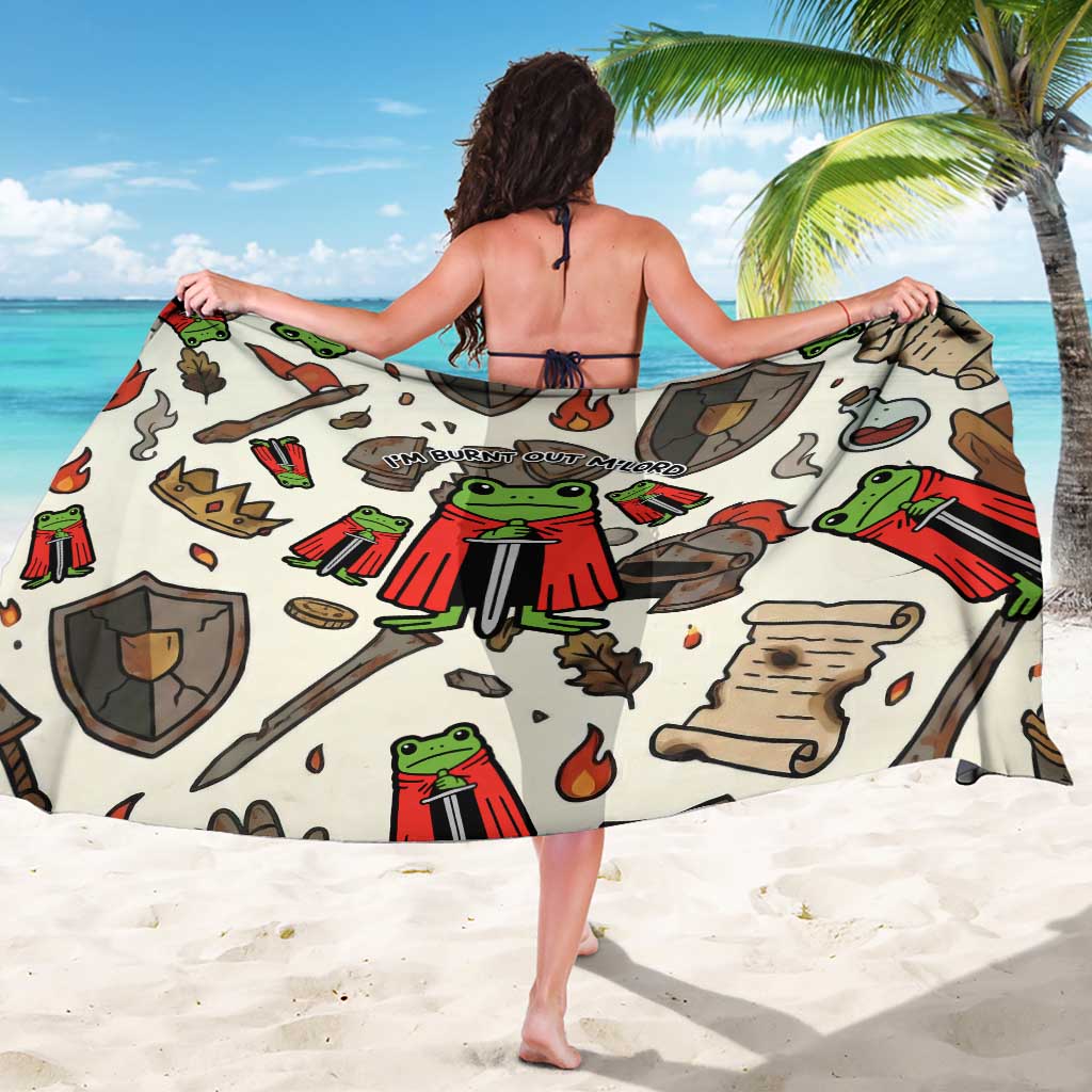 Funny Cartoon Knight Frog Sarong Medieval Mood Meme