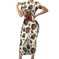 Funny Cartoon Knight Frog Short Sleeve Bodycon Dress Medieval Mood Meme