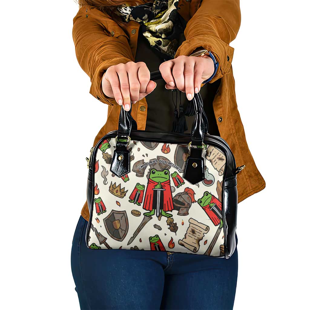 Funny Cartoon Knight Frog Shoulder Handbag Medieval Mood Meme