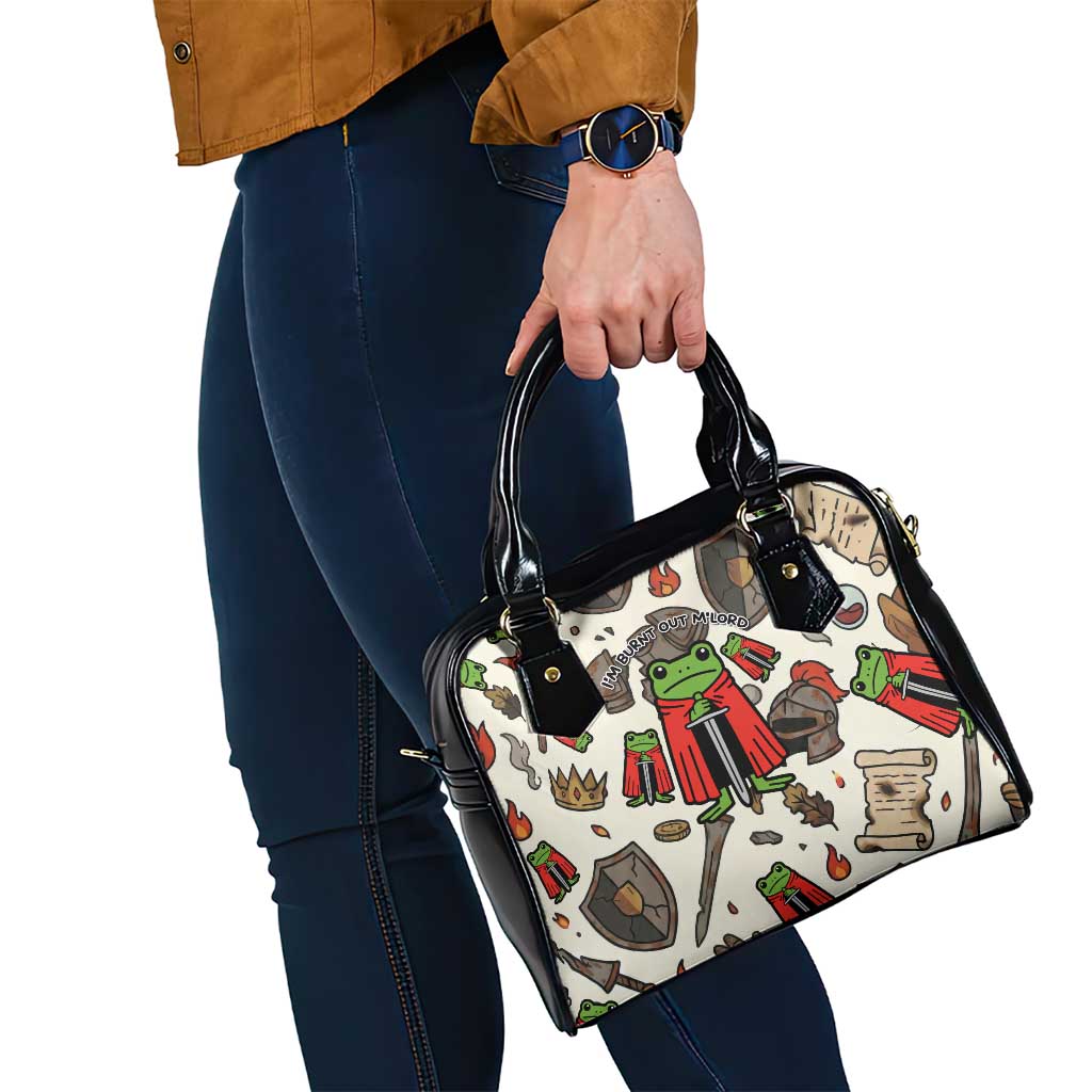 Funny Cartoon Knight Frog Shoulder Handbag Medieval Mood Meme