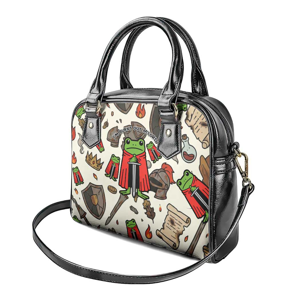 Funny Cartoon Knight Frog Shoulder Handbag Medieval Mood Meme
