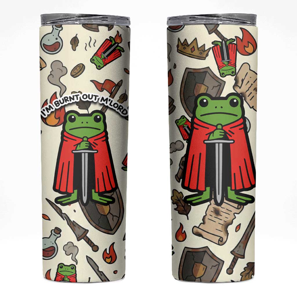 Funny Cartoon Knight Frog Skinny Tumbler Medieval Mood Meme