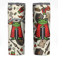 Funny Cartoon Knight Frog Skinny Tumbler Medieval Mood Meme