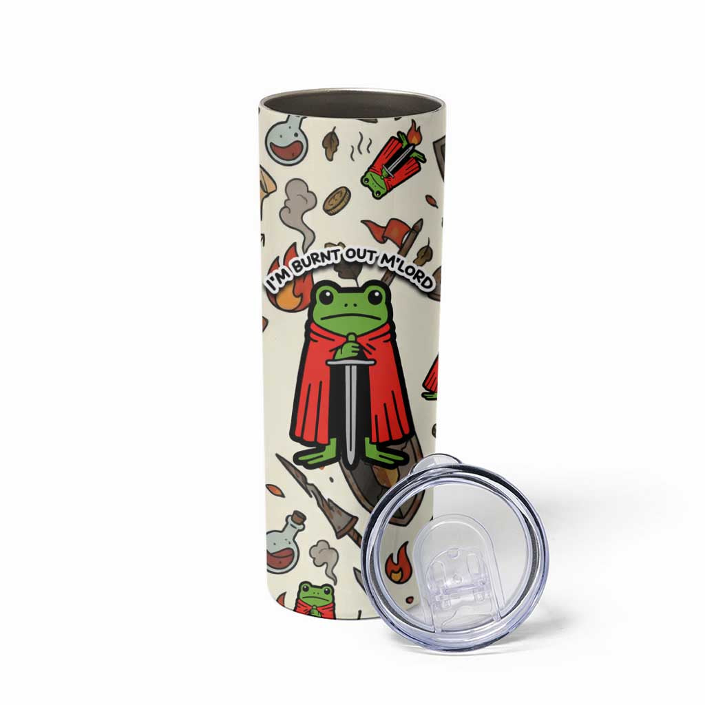Funny Cartoon Knight Frog Skinny Tumbler Medieval Mood Meme