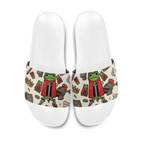 Funny Cartoon Knight Frog Slide Sandals Medieval Mood Meme