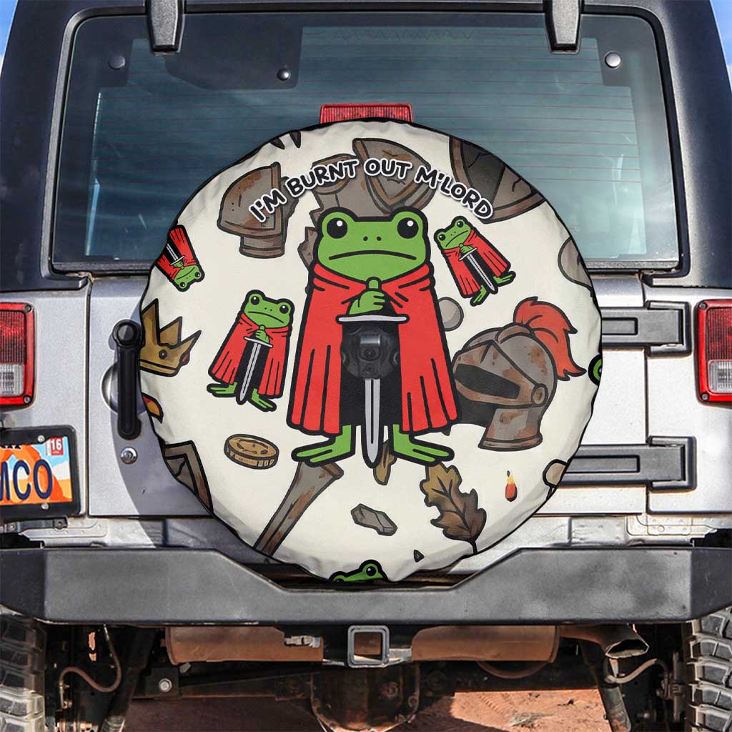 Funny Cartoon Knight Frog Spare Tire Cover Medieval Mood Meme