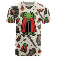 Funny Cartoon Knight Frog T Shirt Medieval Mood Meme