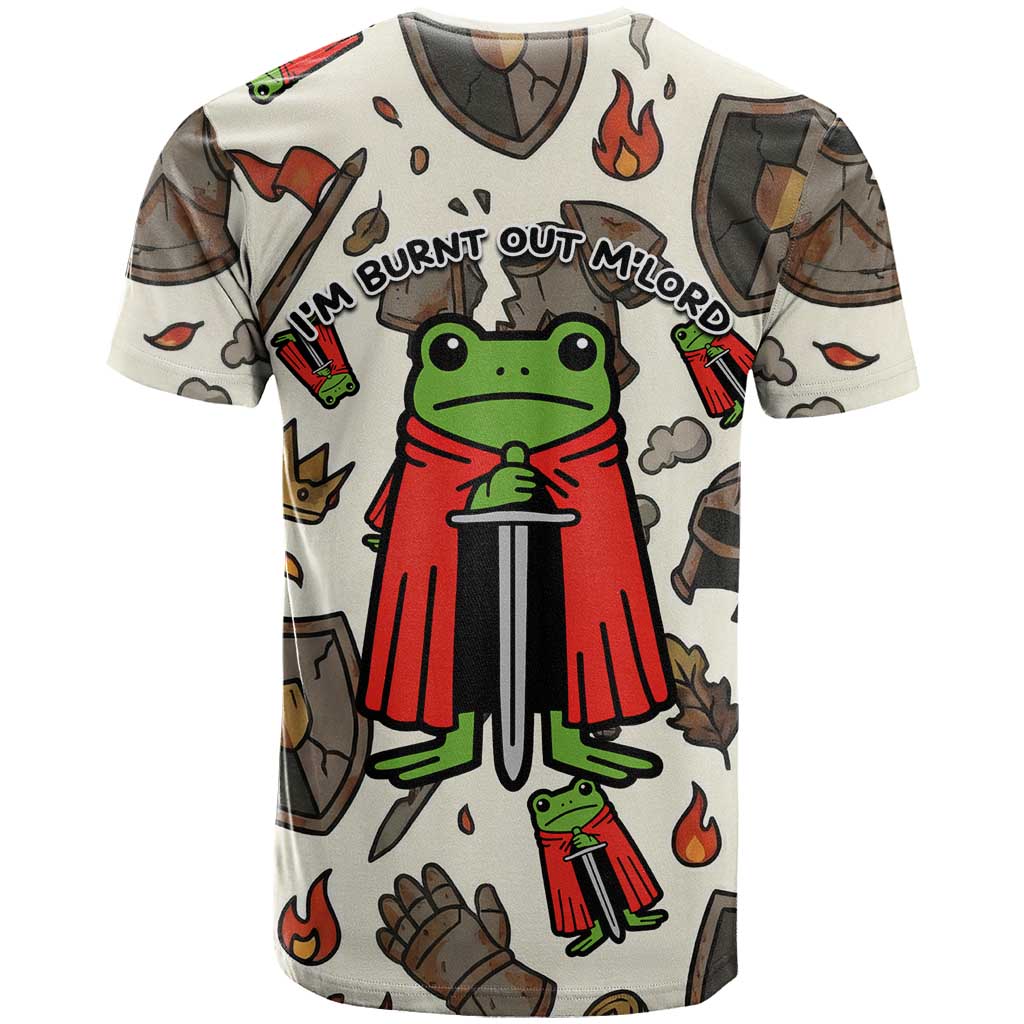 Funny Cartoon Knight Frog T Shirt Medieval Mood Meme