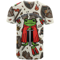 Funny Cartoon Knight Frog T Shirt Medieval Mood Meme