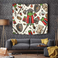 Funny Cartoon Knight Frog Tapestry Medieval Mood Meme