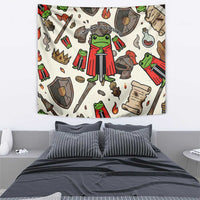 Funny Cartoon Knight Frog Tapestry Medieval Mood Meme
