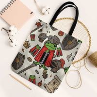 Funny Cartoon Knight Frog Tote Bag Medieval Mood Meme