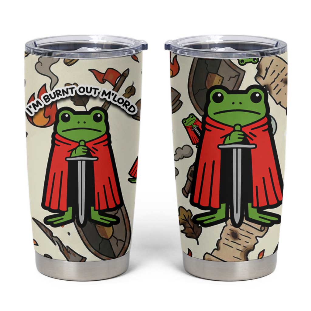 Funny Cartoon Knight Frog Tumbler Cup Medieval Mood Meme