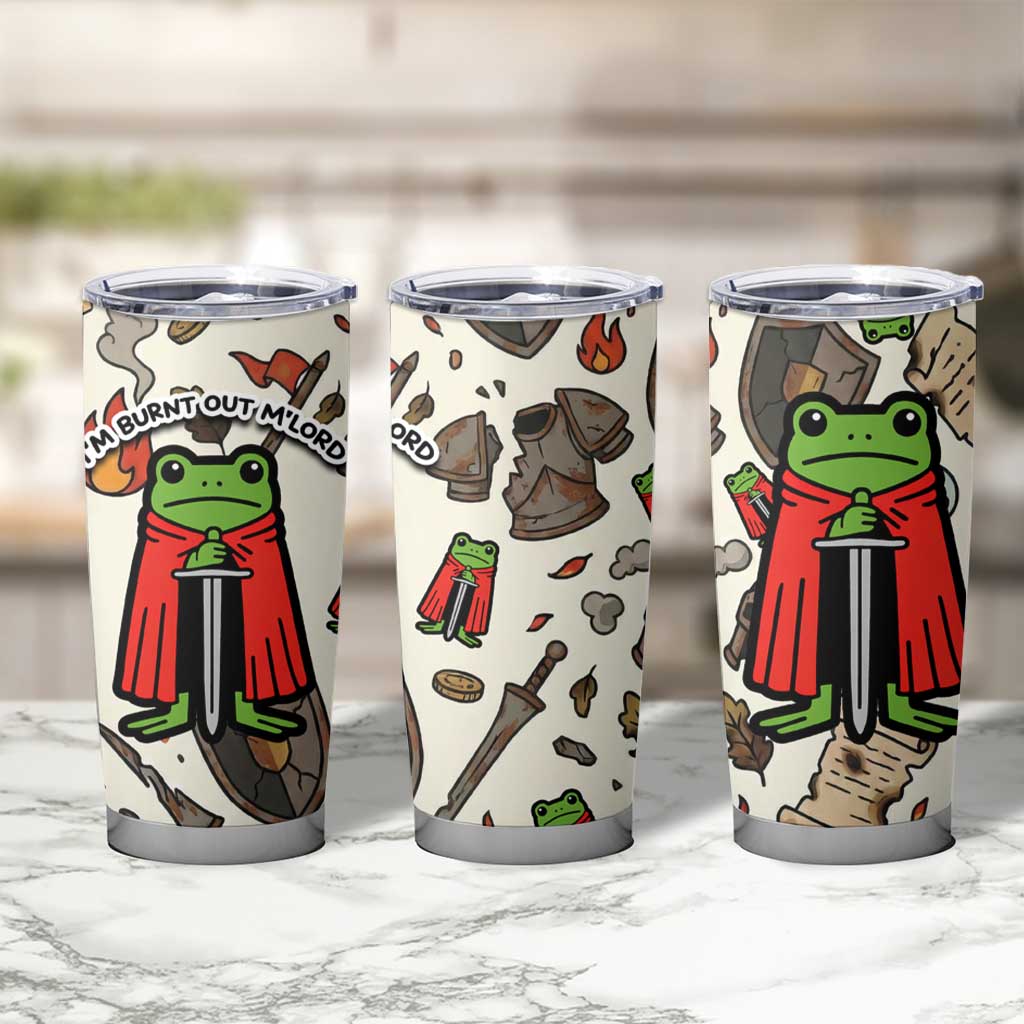 Funny Cartoon Knight Frog Tumbler Cup Medieval Mood Meme