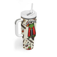 Funny Cartoon Knight Frog Tumbler With Handle Medieval Mood Meme