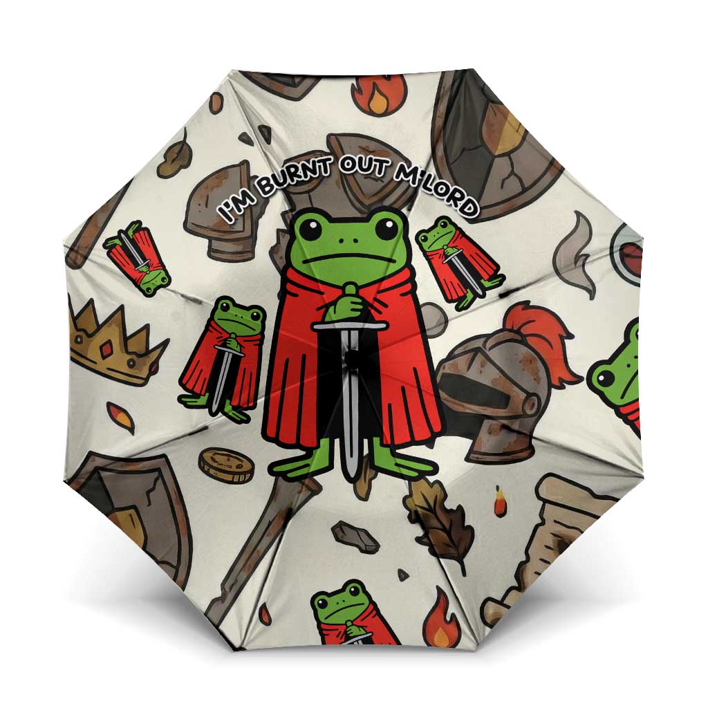 Funny Cartoon Knight Frog Umbrella Medieval Mood Meme