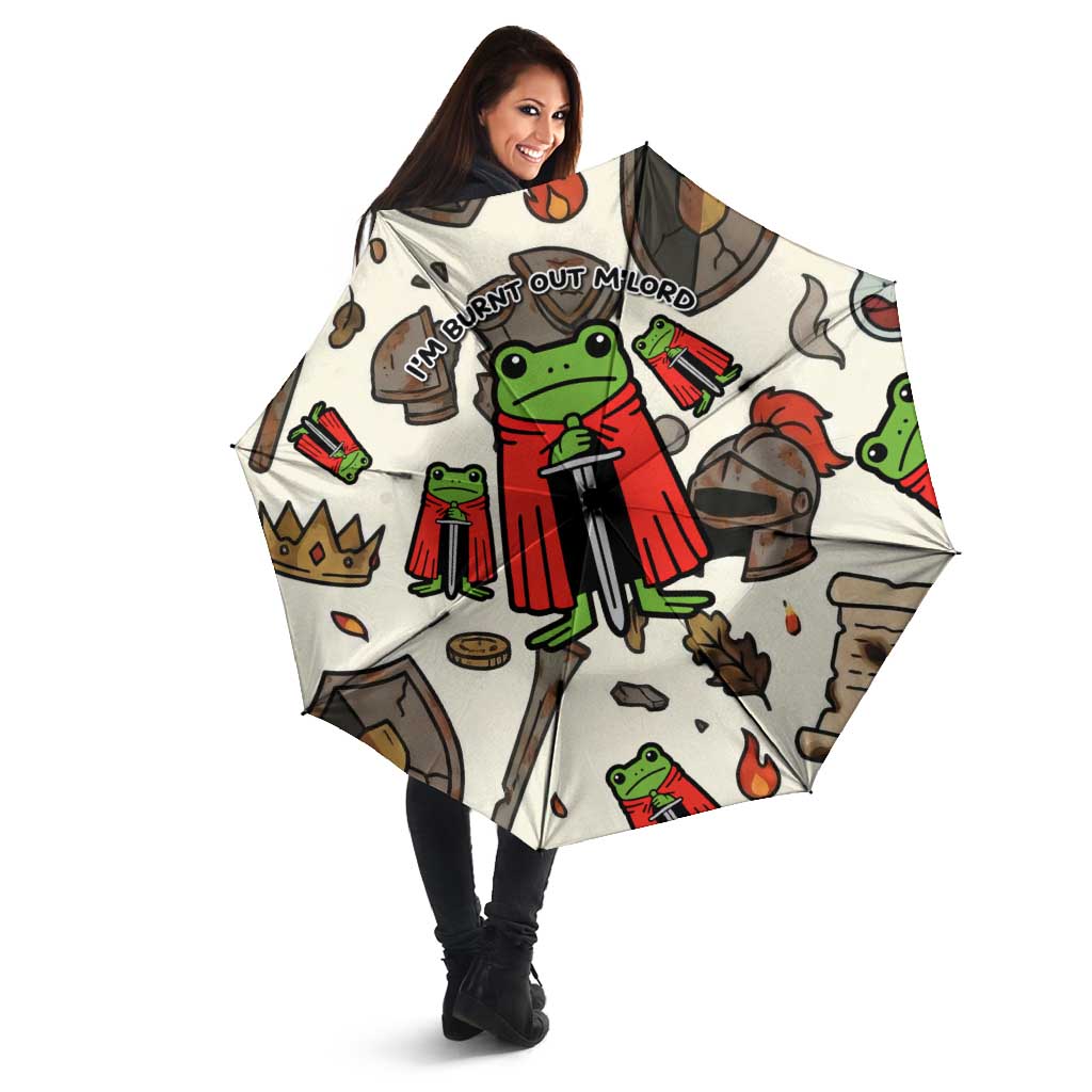 Funny Cartoon Knight Frog Umbrella Medieval Mood Meme
