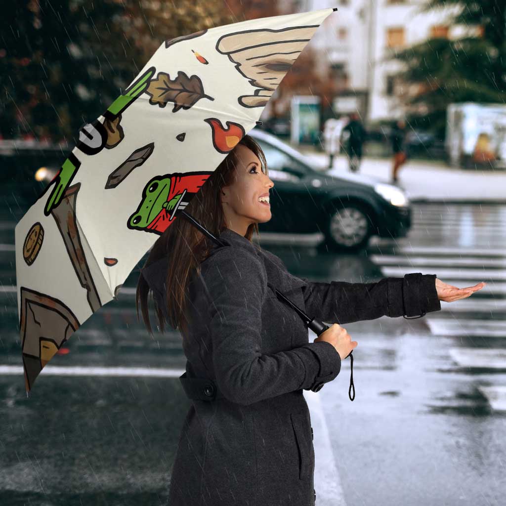 Funny Cartoon Knight Frog Umbrella Medieval Mood Meme