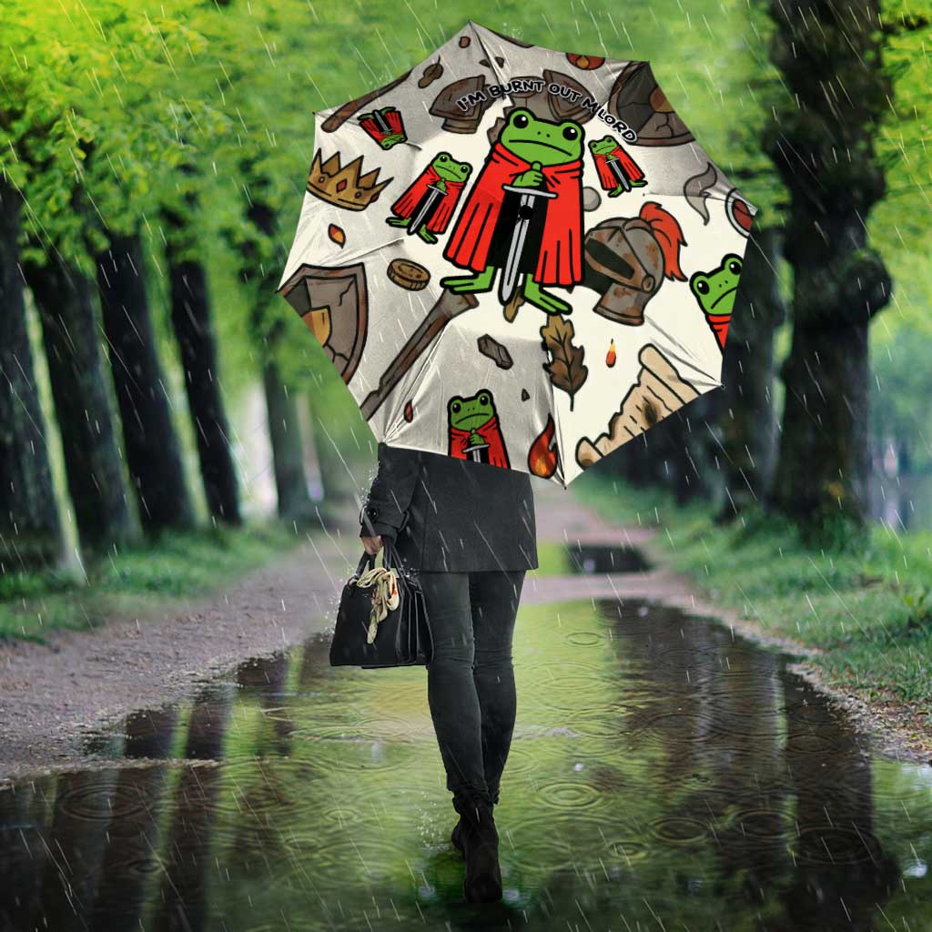 Funny Cartoon Knight Frog Umbrella Medieval Mood Meme