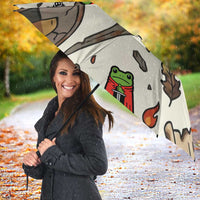 Funny Cartoon Knight Frog Umbrella Medieval Mood Meme