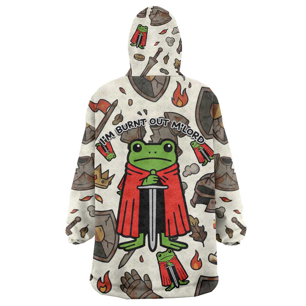 Funny Cartoon Knight Frog Wearable Blanket Hoodie Medieval Mood Meme