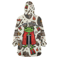 Funny Cartoon Knight Frog Wearable Blanket Hoodie Medieval Mood Meme
