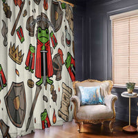 Funny Cartoon Knight Frog Window Curtain Medieval Mood Meme