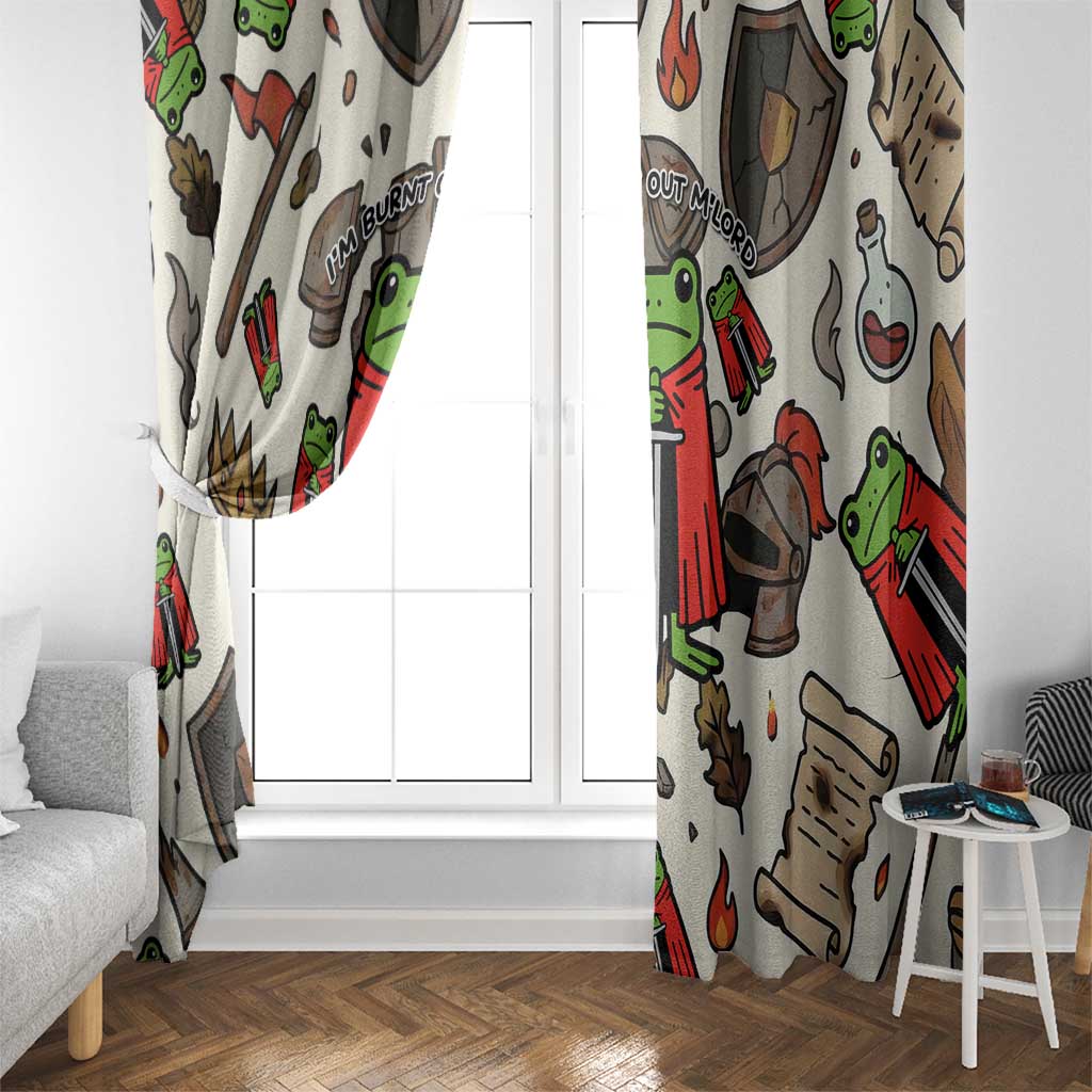 Funny Cartoon Knight Frog Window Curtain Medieval Mood Meme