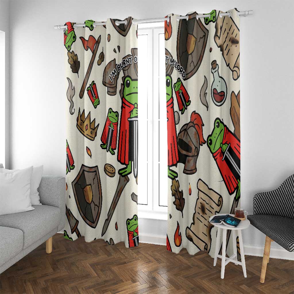 Funny Cartoon Knight Frog Window Curtain Medieval Mood Meme