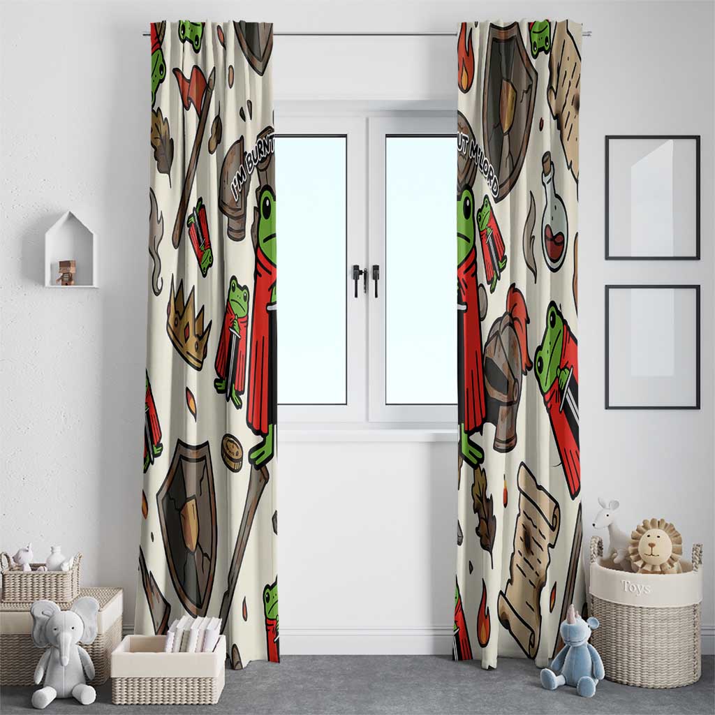 Funny Cartoon Knight Frog Window Curtain Medieval Mood Meme