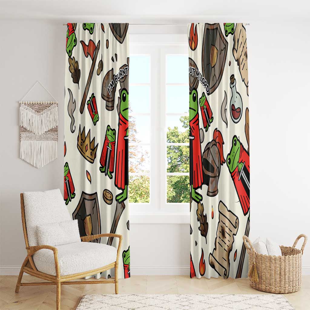 Funny Cartoon Knight Frog Window Curtain Medieval Mood Meme