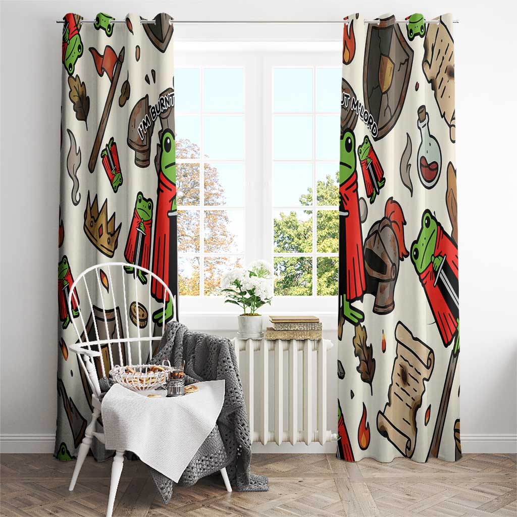 Funny Cartoon Knight Frog Window Curtain Medieval Mood Meme