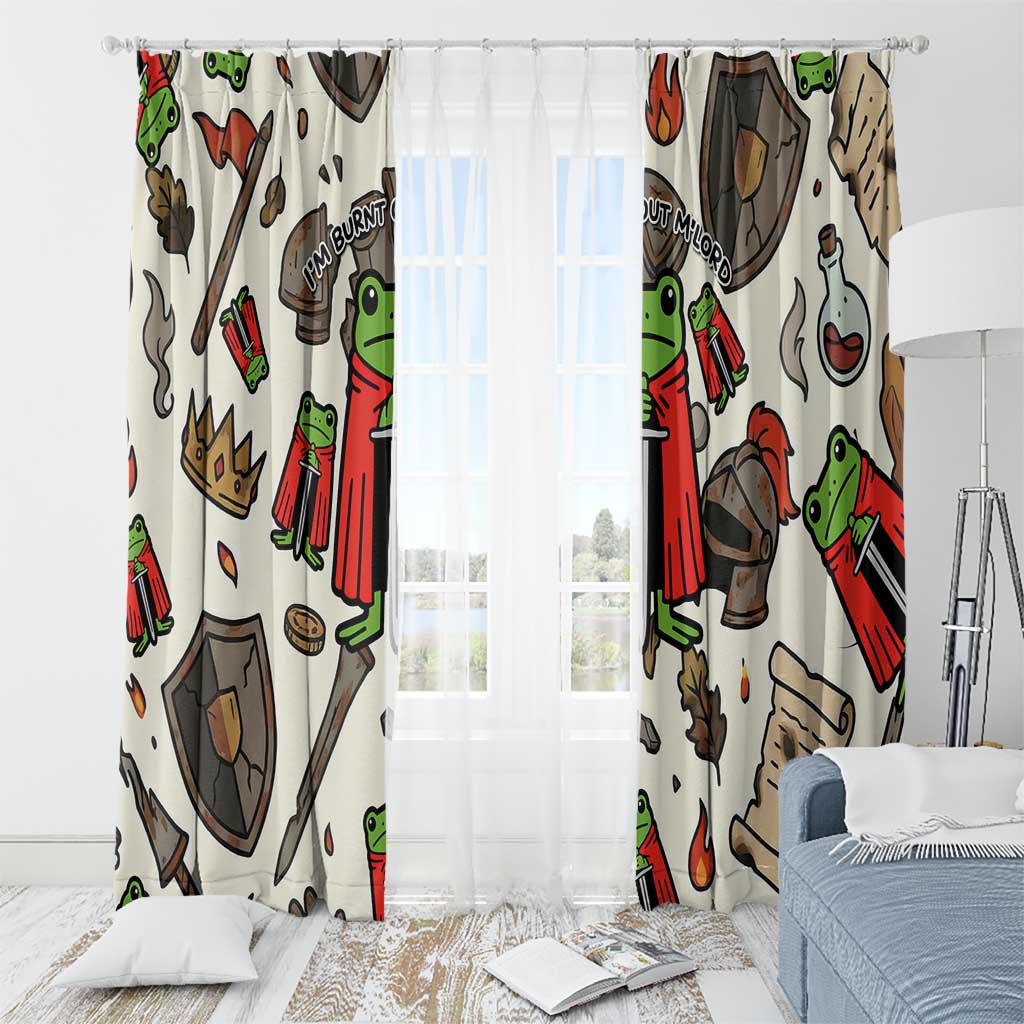 Funny Cartoon Knight Frog Window Curtain Medieval Mood Meme
