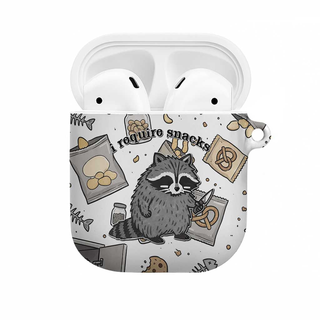 I Require Snacks Raccoon AirPods Case Cute Bandit Raccoon Chaos with a Knife