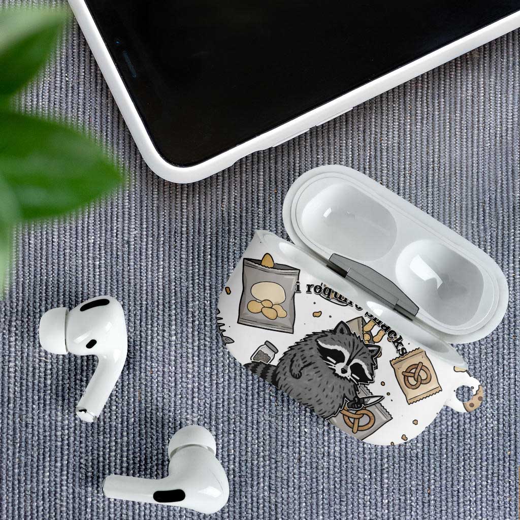 I Require Snacks Raccoon AirPods Case Cute Bandit Raccoon Chaos with a Knife