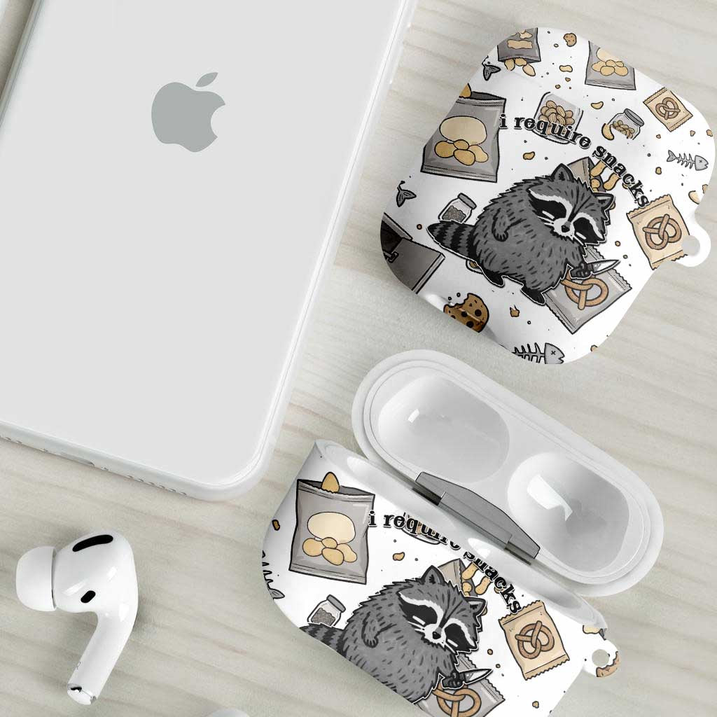 I Require Snacks Raccoon AirPods Case Cute Bandit Raccoon Chaos with a Knife