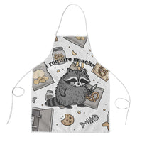 I Require Snacks Raccoon Apron Cute Bandit Raccoon Chaos with a Knife